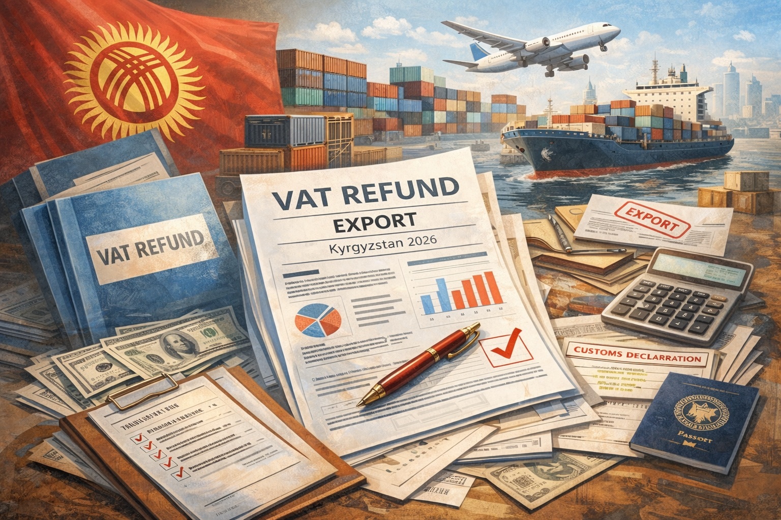 Возврат НДС в Кыргызстане при экспорте товаров в 2026 году: порядок, документы и риски