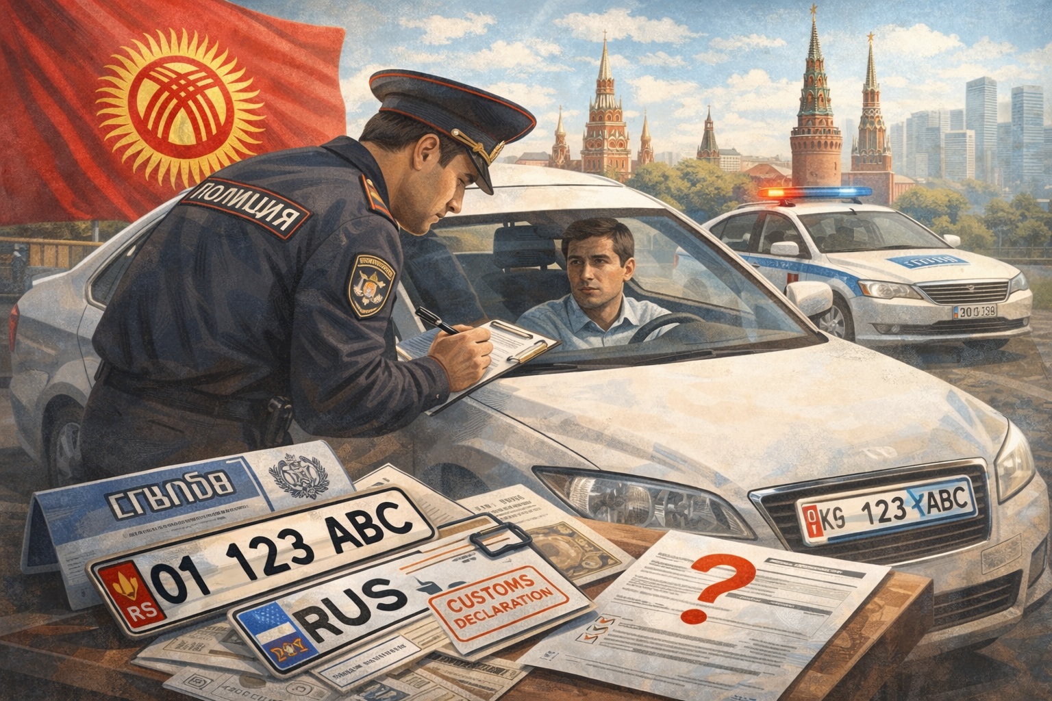 Киргизские номера: как ездить в России в 2026 году и какие риски учитывать