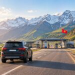 Driving into Kyrgyzstan